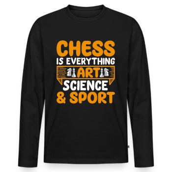 Schach Figuren Schachbrett Schachspieler Schach - Männer Premium Bio Langarmshirt - Schwarz - Vorne - Nico (187cm)