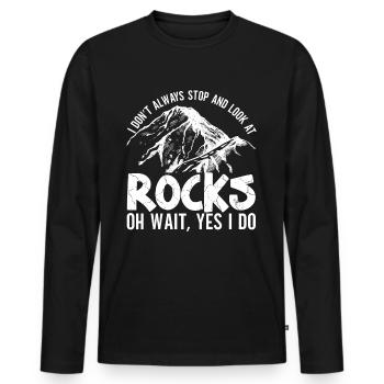 Geology Professor Geologist Geology Student - Men's Premium Organic Long Sleeve Shirt - black - Front - Nico (187cm)