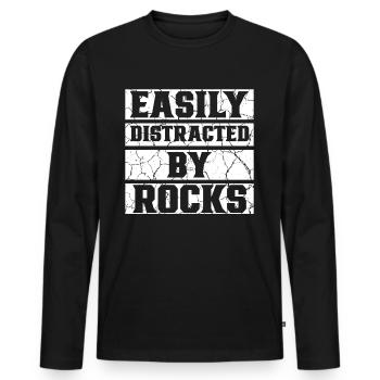 Geologist - Men's Premium Organic Long Sleeve Shirt - black - Front - Nico (187cm)