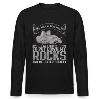 Geology Student Geologist Geology Student - Men's Premium Organic Long Sleeve Shirt - black - Front - Nico (187cm)