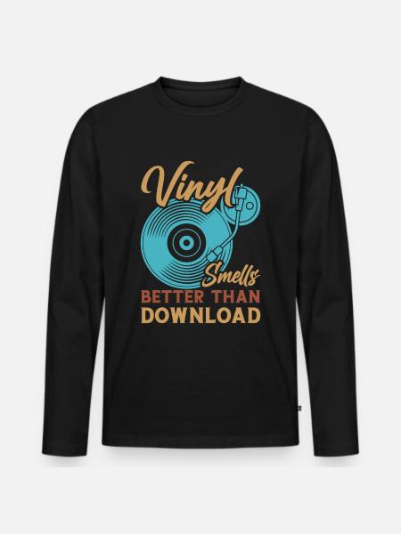 Platine vinyle vinyle rétro collection - T-shirt manches longues Premium bio Homme - noir