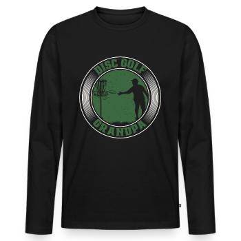 Frisbee - Men's Premium Organic Long Sleeve Shirt - black - Front - Nico (187cm)