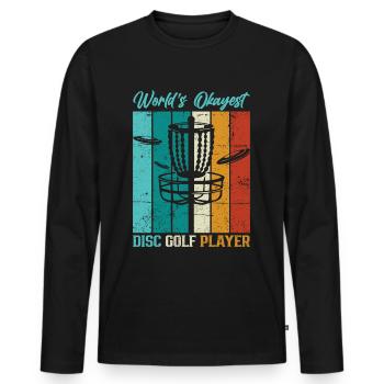Frisbee Player Disc Golf Frisbee Competition - T-shirt manches longues Premium bio Homme - noir - Devant - Nico (187cm)