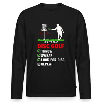Freestyle Frisbee Disc Golf Frisbee Competition - T-shirt manches longues Premium bio Homme - noir - Devant - Nico (187cm)