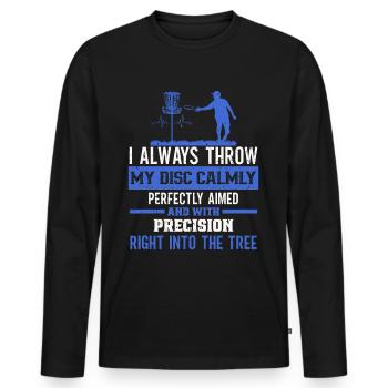 Disc Golf Player Frisbee Player - T-shirt manches longues Premium bio Homme - noir - Devant - Nico (187cm)