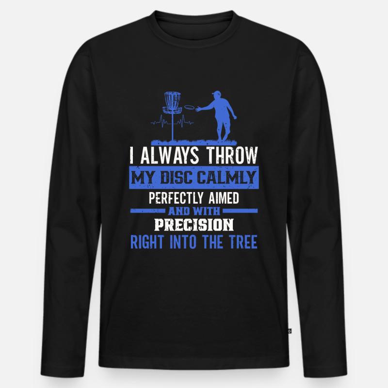 Disc-Golf-Spieler Frisbee Spieler - Männer Premium Bio Langarmshirt - Schwarz