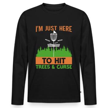 Disc Golf Player Frisbee Player - T-shirt manches longues Premium bio Homme - noir - Devant - Nico (187cm)