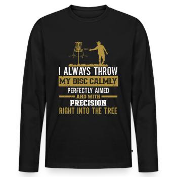 Disc Golf Player Frisbee Player - T-shirt manches longues Premium bio Homme - noir - Devant - Nico (187cm)