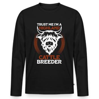 Scottish Highland cattle Highland Cattle - Men's Premium Organic Long Sleeve Shirt - black - Front - Nico (187cm)