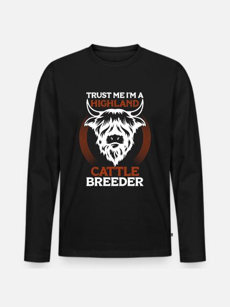 Skotsk højlandskvæg Højlandskvæg - Premium økologisk langærmet T-shirt til mænd - sort