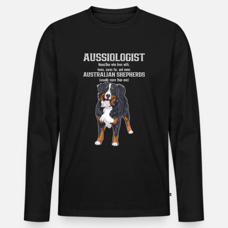 Australischer Schäferhund - Männer Premium Bio Langarmshirt - Schwarz