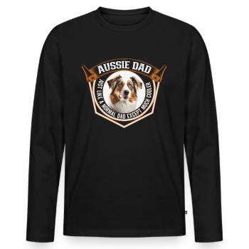 Berger australien, mère australienne - T-shirt manches longues Premium bio Homme - noir - Devant - Nico (187cm)