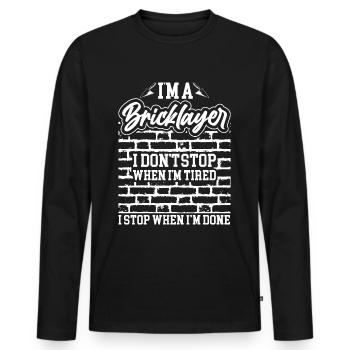 Maçonnerie Maçonnerie Apprenti Maçon Maître Artisan - T-shirt manches longues Premium bio Homme - noir - Devant - Nico (187cm)