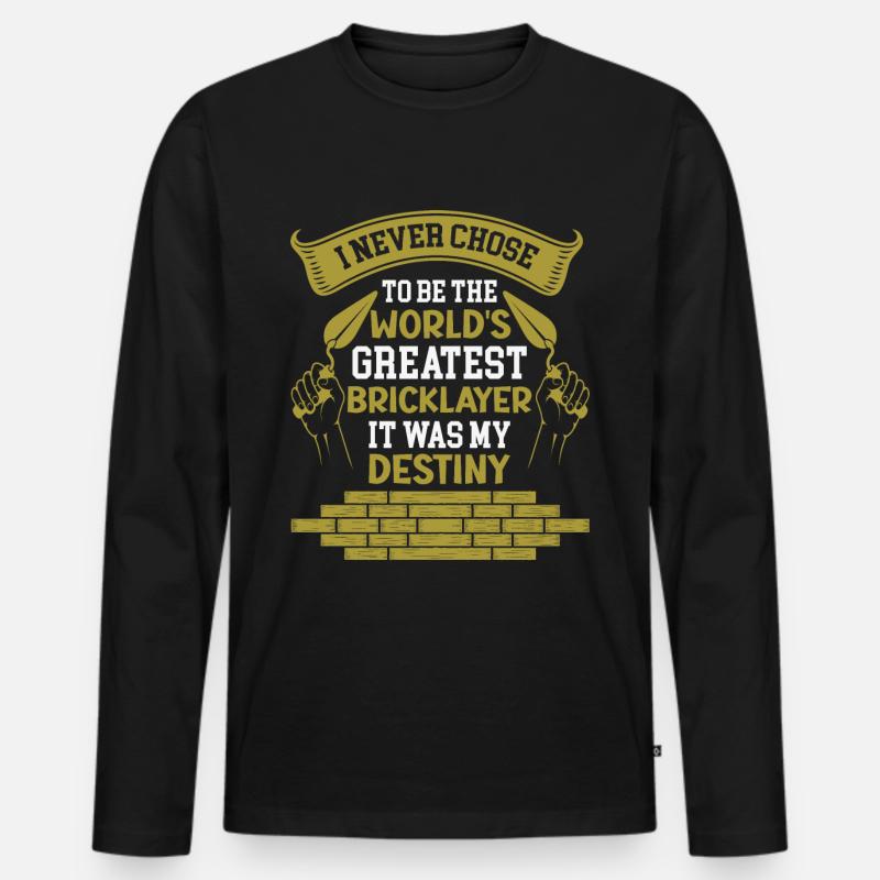 Masonry, masonry, bricklayer, apprentice, mason, master Men's Premium Organic Long Sleeve Shirt