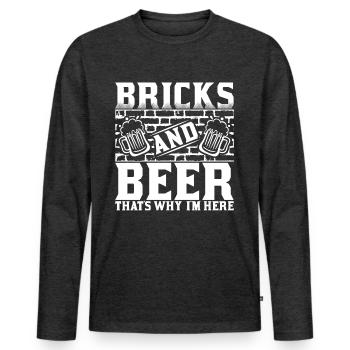 Mason Mason Mas - Men's Premium Organic Long Sleeve Shirt - heather anthracite - Front - Nico (187cm)