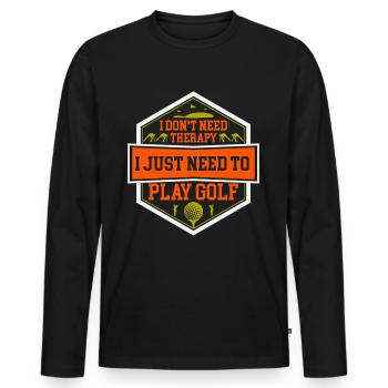 Golf Golfen Golfspieler Golfspieler Golfschläger - Männer Premium Bio Langarmshirt - Schwarz - Vorne - Nico (187cm)