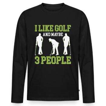 Golf Golfen Golfspieler Golfspieler Golfschläger - Männer Premium Bio Langarmshirt - Schwarz - Vorne - Nico (187cm)