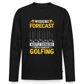 Golf Golfen Golfspieler Golfspieler Golfschläger - Männer Premium Bio Langarmshirt - Schwarz - Vorne - Nico (187cm)