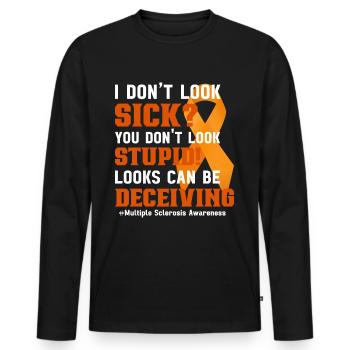 Multiple Sclerosis Awareness Day Multiple Sclerosis - Men's Premium Organic Long Sleeve Shirt - black - Front - Nico (187cm)