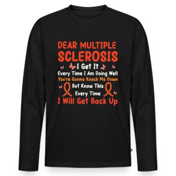 Multiple Sclerosis Awareness Day Multiple Sclerosis - Men's Premium Organic Long Sleeve Shirt - black - Front - Nico (187cm)