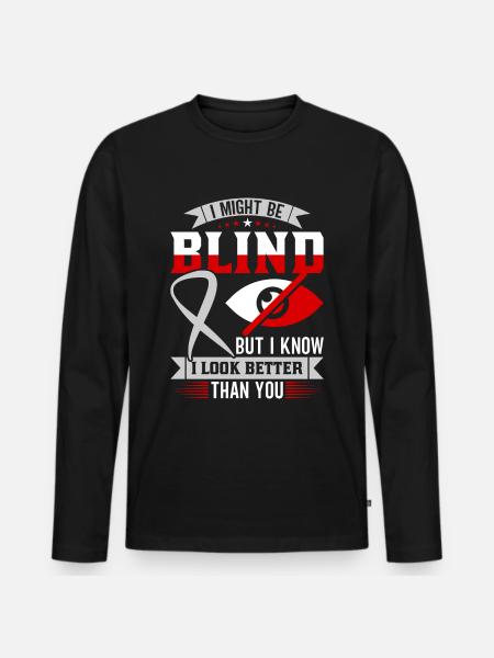 Blindheitsbewusstsein Gesetzlich Blind - Männer Premium Bio Langarmshirt - Schwarz