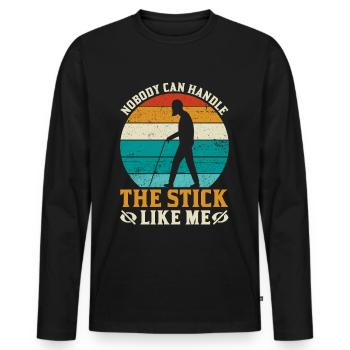 Blindheitsbewusstsein Gesetzlich Blind - Männer Premium Bio Langarmshirt - Schwarz - Vorne - Nico (187cm)