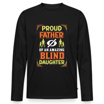 Blindheitsbewusstsein Gesetzlich Blind - Männer Premium Bio Langarmshirt - Schwarz - Vorne - Nico (187cm)