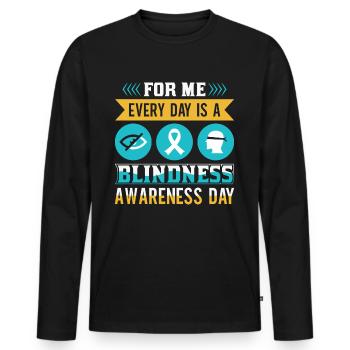 Blindness consciousness Blind by law - Men's Premium Organic Long Sleeve Shirt - black - Front - Nico (187cm)