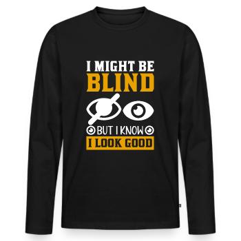 Blindness consciousness Blind by law - Men's Premium Organic Long Sleeve Shirt - black - Front - Nico (187cm)