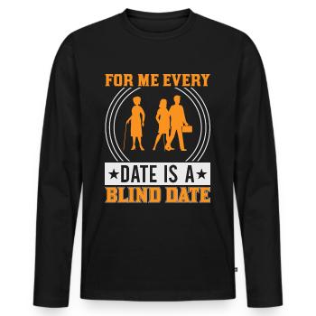 Blindheitsbewusstsein Gesetzlich Blind - Männer Premium Bio Langarmshirt - Schwarz - Vorne - Nico (187cm)