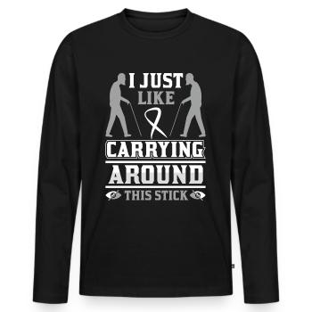 Blindheitsbewusstsein Gesetzlich Blind - Männer Premium Bio Langarmshirt - Schwarz - Vorne - Nico (187cm)