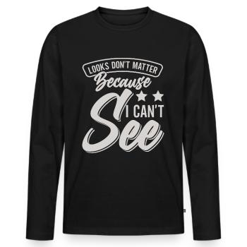 Blind Blindness Awareness Visual Impairment - Men's Premium Organic Long Sleeve Shirt - black - Front - Nico (187cm)
