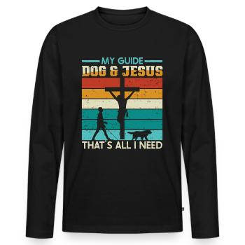Blind Blindness Awareness Visual Impairment - Men's Premium Organic Long Sleeve Shirt - black - Front - Nico (187cm)