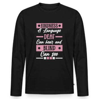 Blind Blindness Awareness Visual Impairment - Men's Premium Organic Long Sleeve Shirt - black - Front - Nico (187cm)