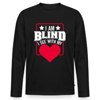 Blind Blindness Awareness Visual Impairment - Men's Premium Organic Long Sleeve Shirt - black - Front - Nico (187cm)