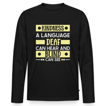 Blind Blindheit Awareness Sehbehinderung - Männer Premium Bio Langarmshirt - Schwarz - Vorne - Nico (187cm)