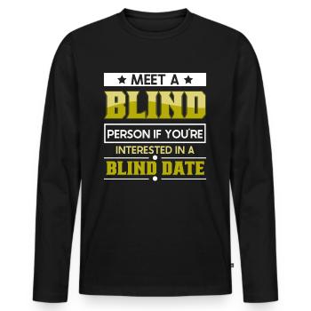 Blind Blindness Awareness Visual Impairment - Men's Premium Organic Long Sleeve Shirt - black - Front - Nico (187cm)