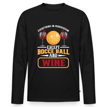 Joueur de boccia Boccia jeu Boule - T-shirt manches longues Premium bio Homme - noir - Devant - Nico (187cm)