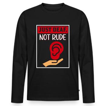 Surdité Surdité Malentendant Perte auditive - T-shirt manches longues Premium bio Homme - noir - Devant - Nico (187cm)