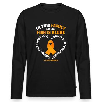 Leukemia Awareness Month Leukemia Survivor - Men's Premium Organic Long Sleeve Shirt - black - Front - Nico (187cm)