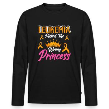 Leukemia Awareness Month Leukemia Survivor - Men's Premium Organic Long Sleeve Shirt - black - Front - Nico (187cm)
