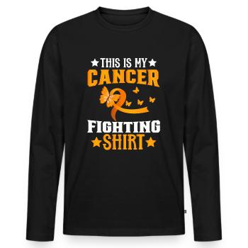 Leukemia Awareness Month Leukemia Survivor - Men's Premium Organic Long Sleeve Shirt - black - Front - Nico (187cm)