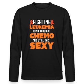 Leukemia Awareness Month Leukemia Survivor - Men's Premium Organic Long Sleeve Shirt - black - Front - Nico (187cm)