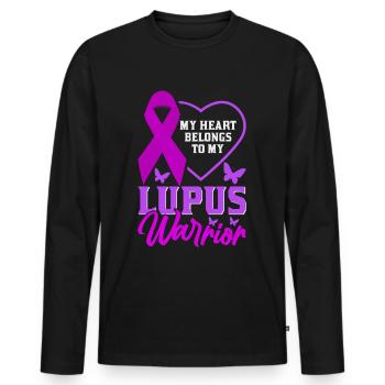 Lupus Bewusstseins Monat - Männer Premium Bio Langarmshirt - Schwarz - Vorne - Nico (187cm)