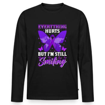 Lupus Bewusstseins Monat - Männer Premium Bio Langarmshirt - Schwarz - Vorne - Nico (187cm)