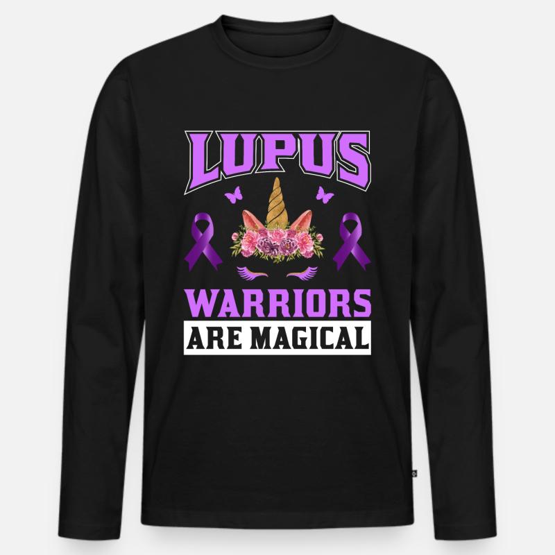 Lupus Bewusstseins Monat - Männer Premium Bio Langarmshirt - Schwarz
