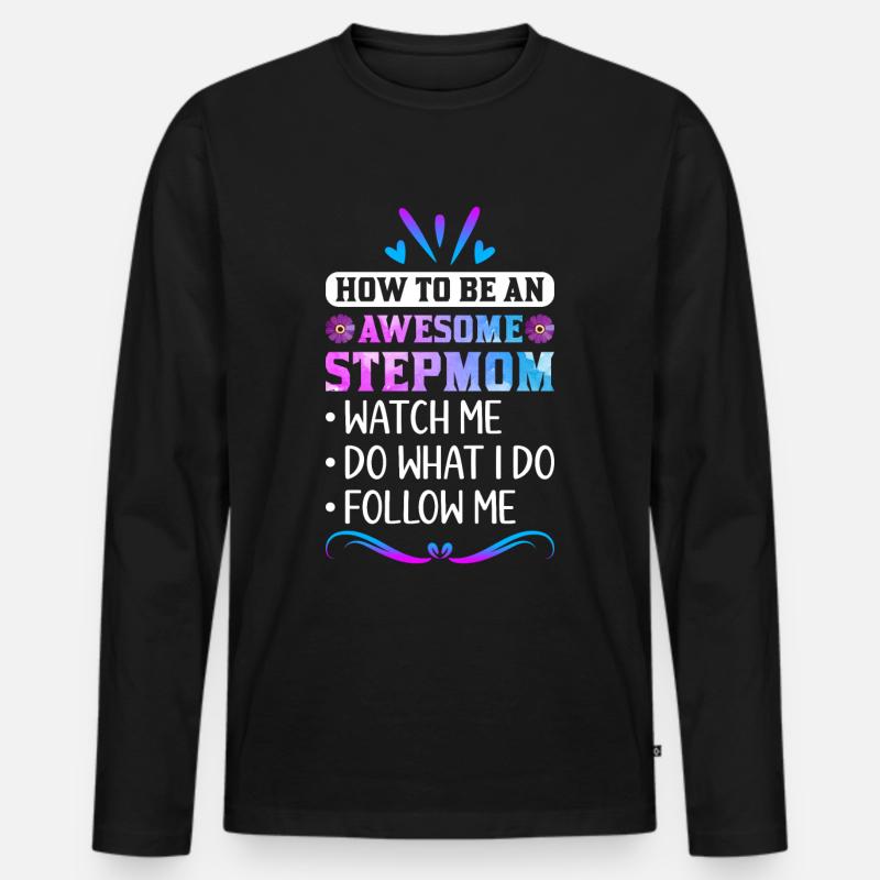 Stiefmutter - Männer Premium Bio Langarmshirt - Schwarz