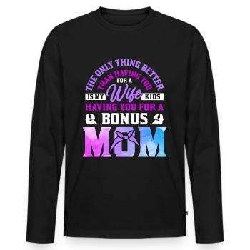 Stepmother Mother's Day Stepmom Mother - Men's Premium Organic Long Sleeve Shirt - black - Front - Nico (187cm)