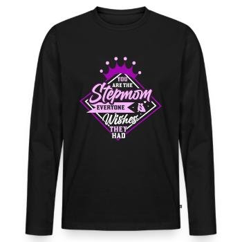 Stepmother Mother's Day Stepmom Mother - Men's Premium Organic Long Sleeve Shirt - black - Front - Nico (187cm)