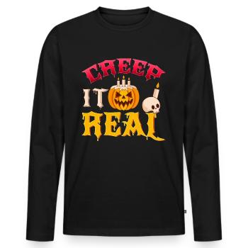 Costume d’Halloween Fête d’Halloween - T-shirt manches longues Premium bio Homme - noir - Devant - Nico (187cm)